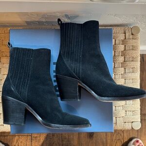 PAIGE Elisa Black Suede Water Resistant Western Boot